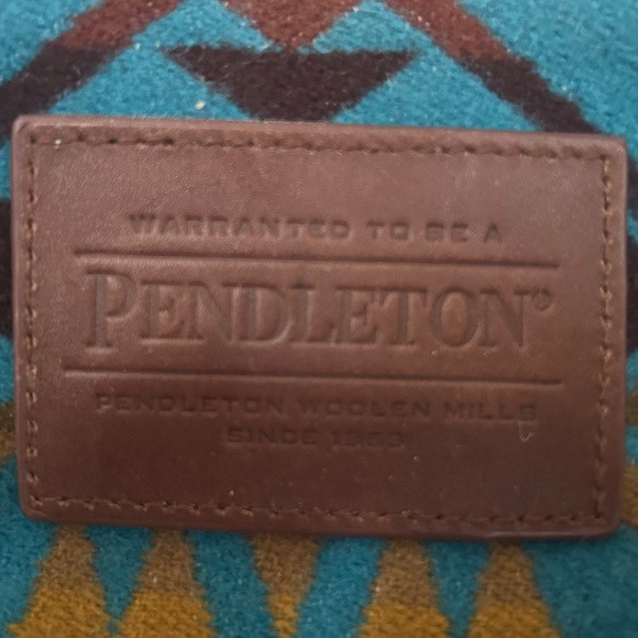 Pendleton Zip Tote turquoise brown - Picture 3 of 7